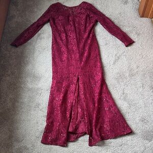 Celavie Maroon Lace Sequin Dress SIZE XL